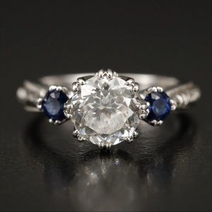 Tacori Sterling Cubic Zirconia and Sapphire Ring